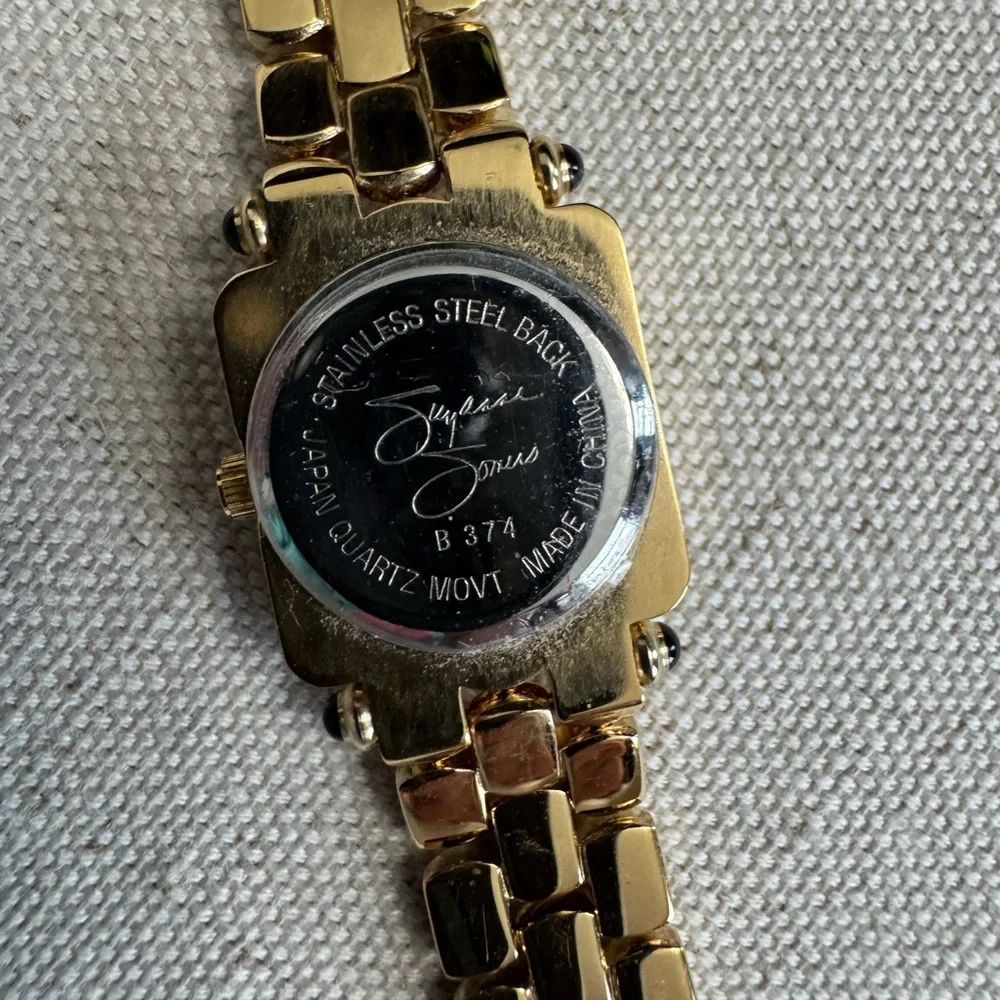 Vintage Suzanne Somers Gold w/Crystal Surrounded Square Face Watch - Picture 6 of 9